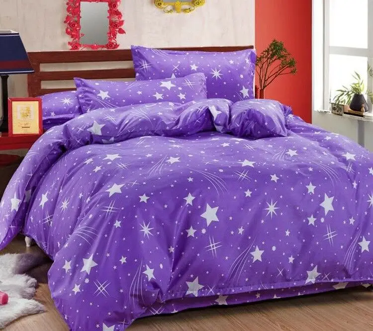 

Star Printing Bedding Set Duvet Cover Flat Sheet Pillow Cases Bedding Room M1