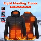 2021 куртка с электрическим подогревом с USB, жилет с нагревом с 8 областями, теплое моющееся пальто с длинным рукавом, мужской жилет с длинным рукавом, 