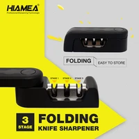 hiamea folding knife sharpener 3 stages professional kitchen sharpener tungsten diamond ceramic sharpener tool