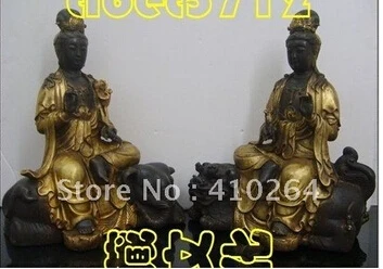 Коллекционные предметы двойная Бронзовая статуя Будды манджусри и вишвабхадра |