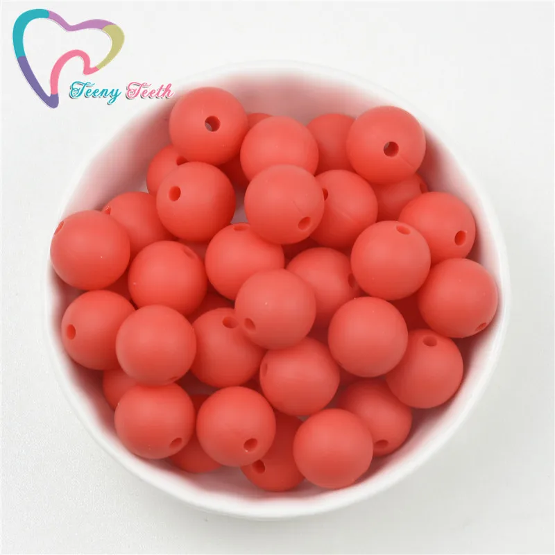 10 шт. красные силиконовые Круглые бусины для прорезывания зубов 9-15 мм шарики без