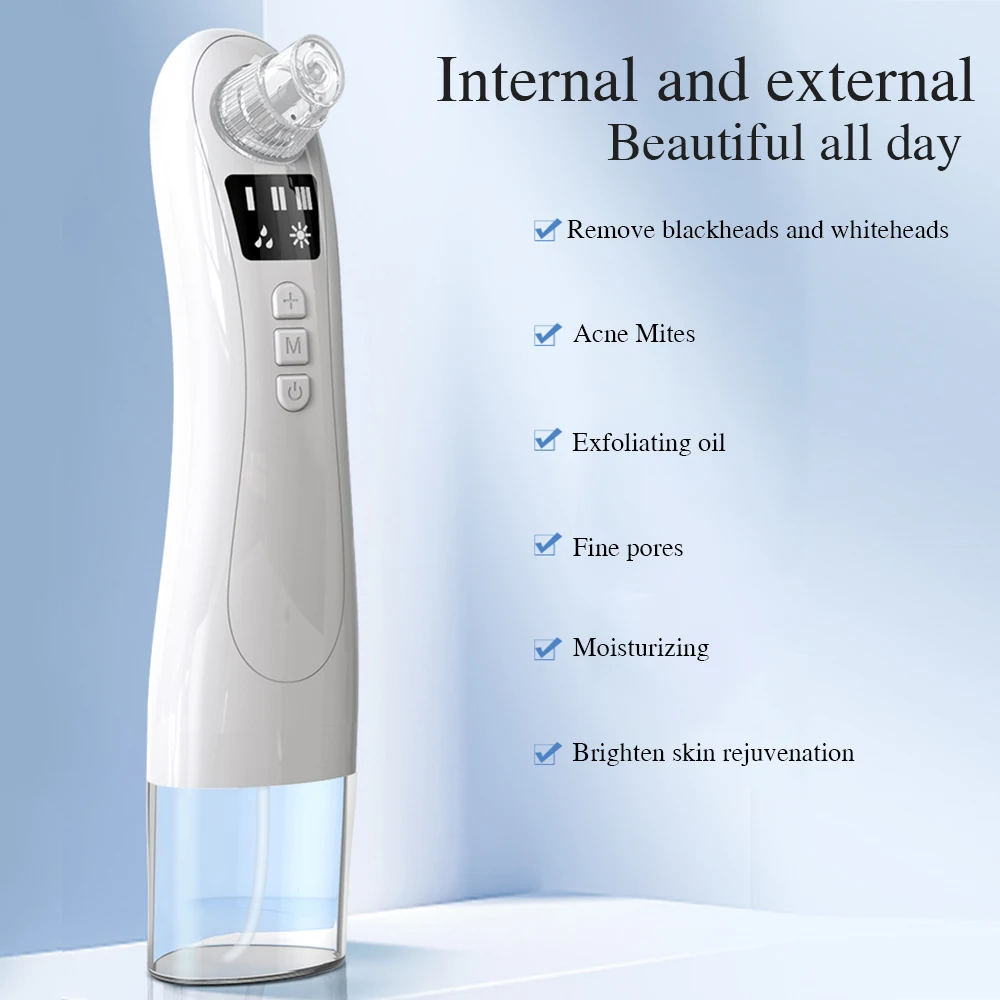 

Blackhead Remover Face Skin Vacuum Pore Cleaner Suction Acne Pimple Removal Tool +Mini Nano spray Facial Steamer Skin care tool