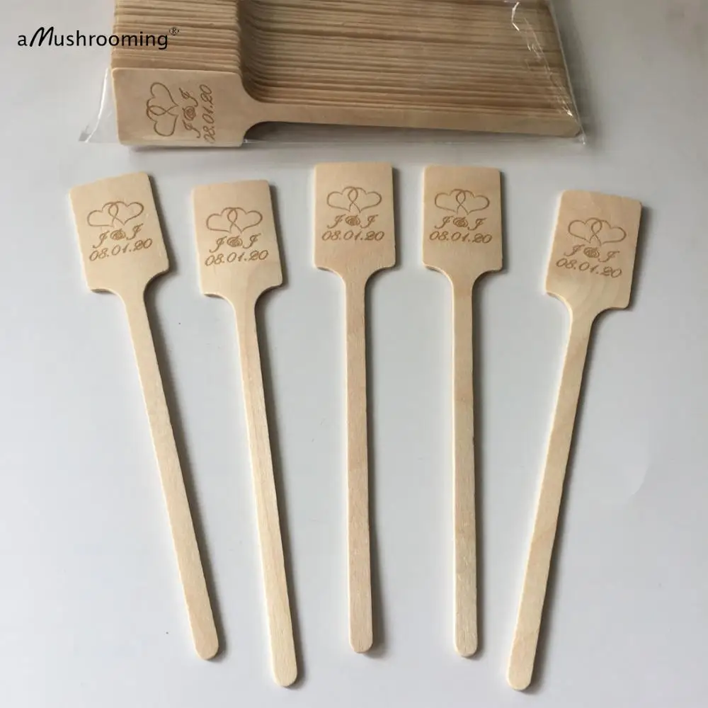 Свадебные Коктейльные Вечерние столовые приборы деревянные палочки экологичные