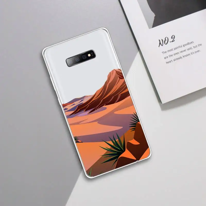 

Beach hand drawn landscape Phone Case Transparent For Samsung Galaxy A 71 21s S note 8 9 10 plus 20 ultra