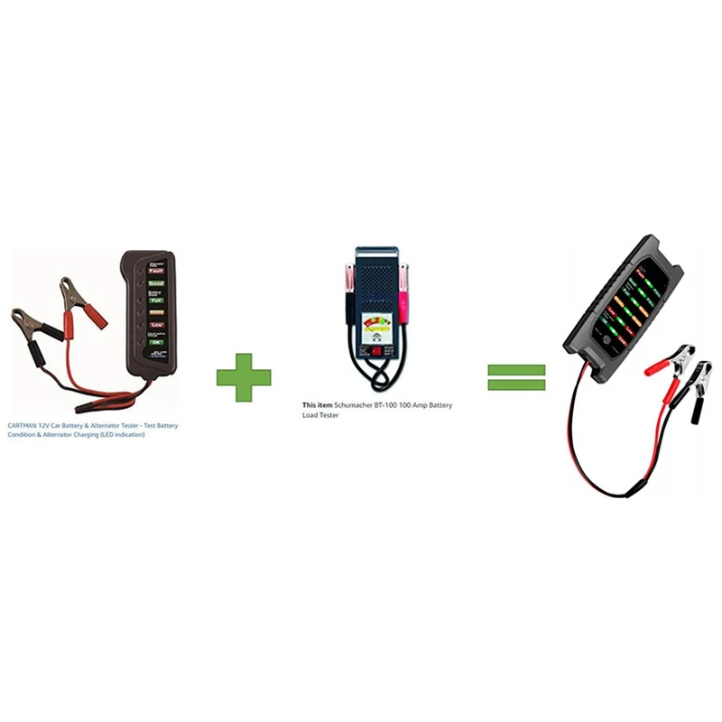 

12V 24V Motorcycle Car Battery Tester 6 LED Lights Display Car Battery Detector Analyzer Alternator Checking Tool