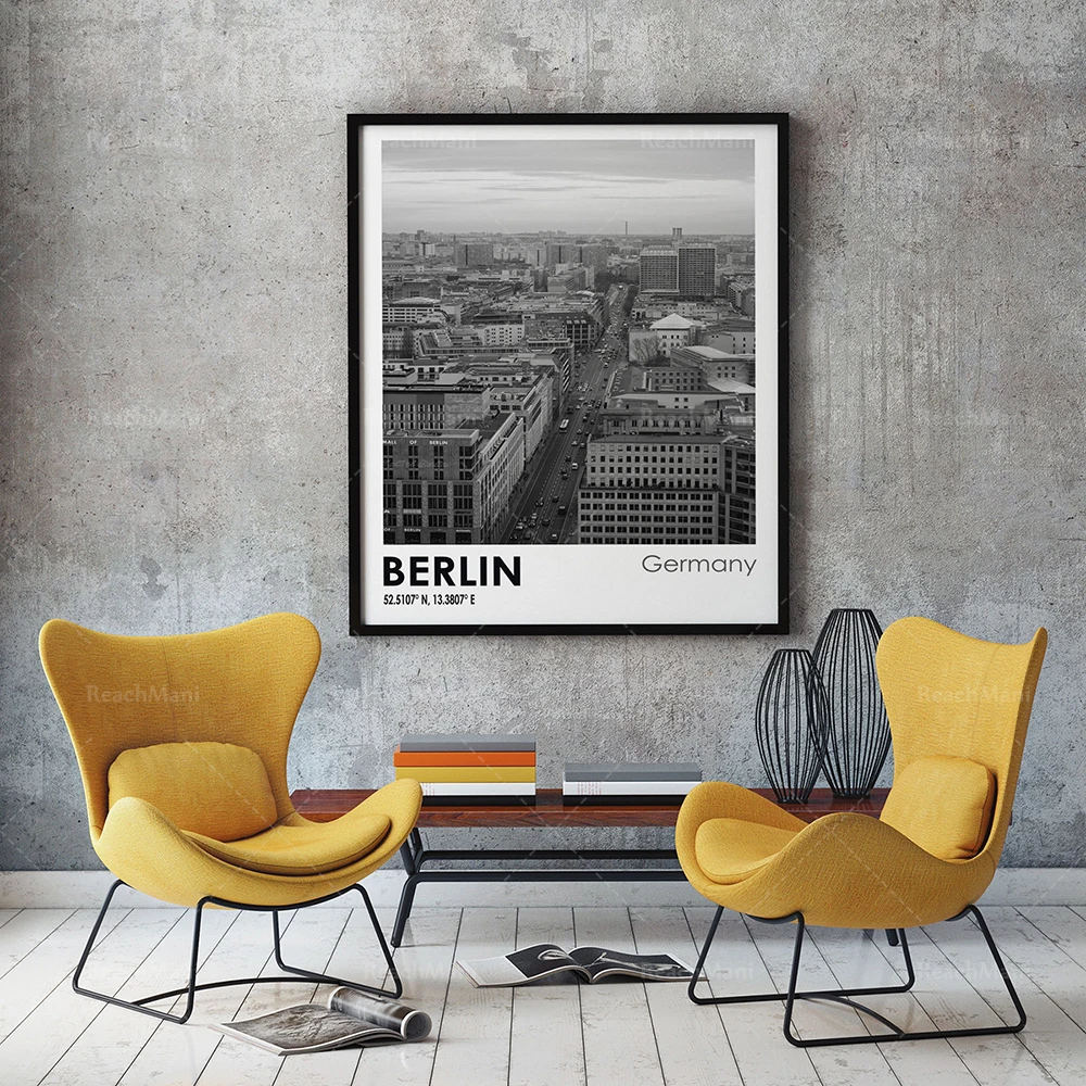 Берлин Мюнхен и Гамбург немецкие городские фотографии путешествий черно-белый