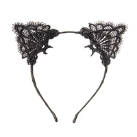 New cute and sexy black lace cat ear headband lace headband headwear adult