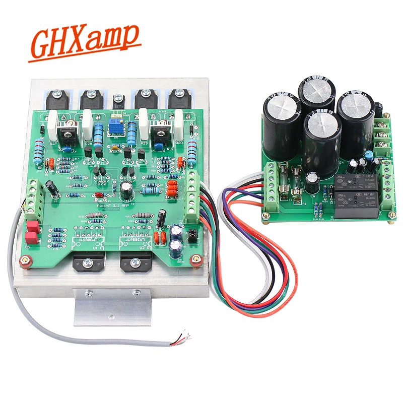 GHXAMP LM3886 2 1 панель усилителя сабвуфера 50 Вт * + 200 сабвуфер NJW1302G 3281G с защитой
