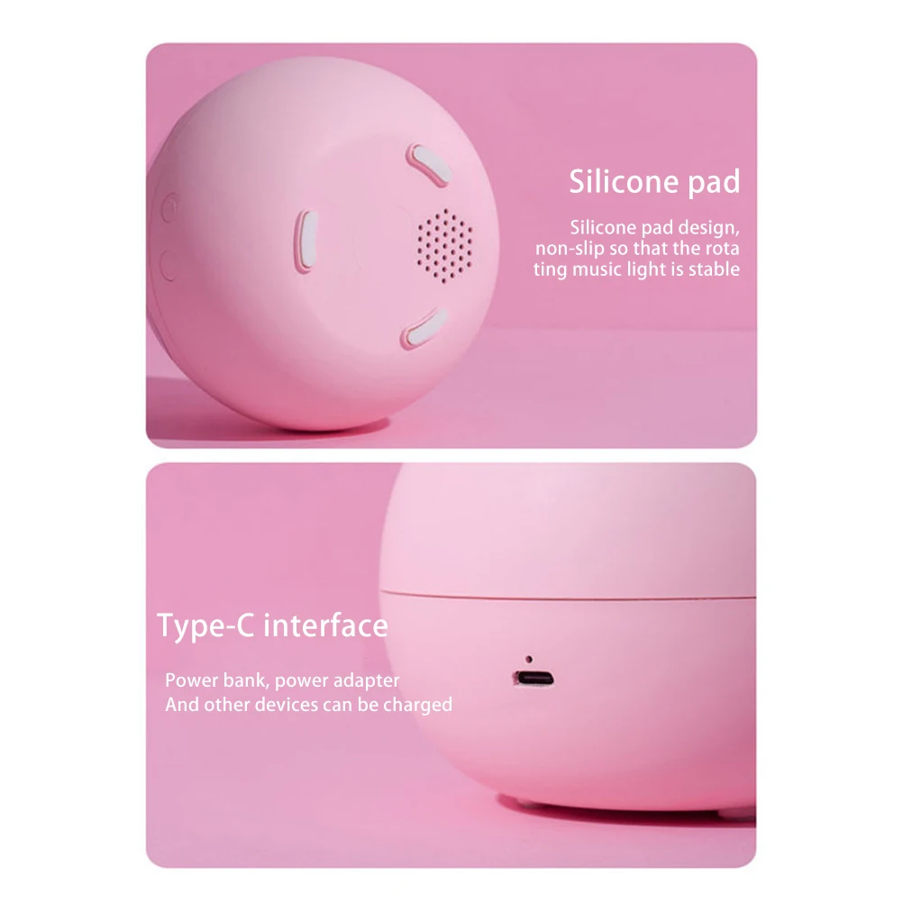 

Rotating Music Box USB Colorful Music Box Charging LED Bedside Table Lamp for Home Room Decoration