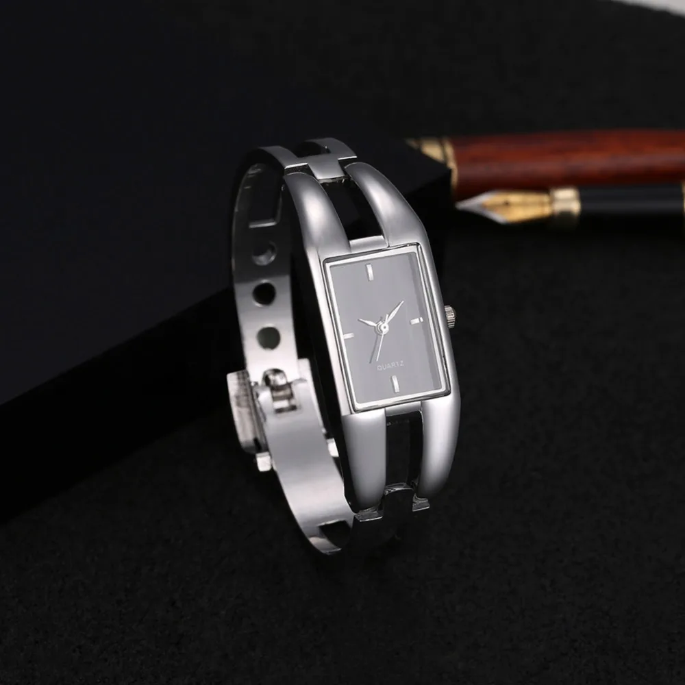 Модные серебряные женские часы креативный дизайн из нержавеющей стали с