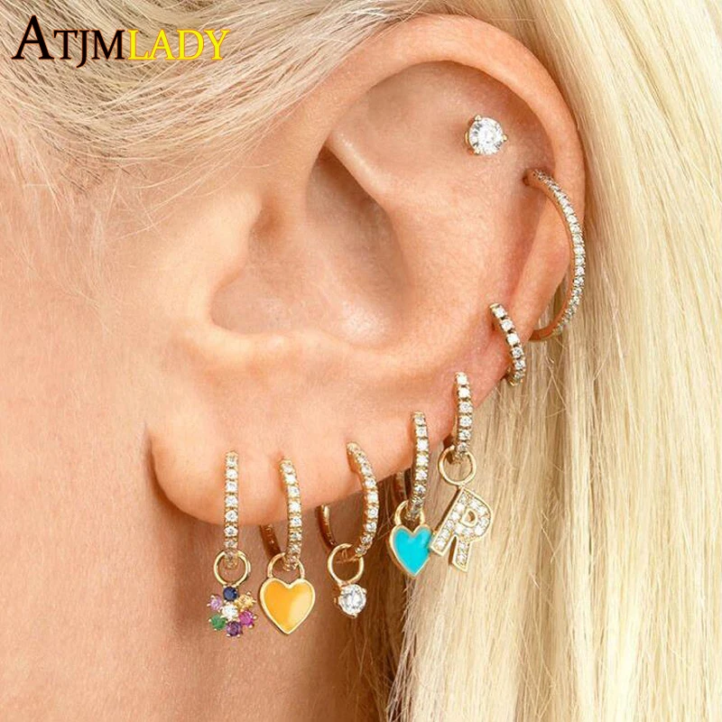 Красные розовые зеленые синие цветные неоновые эмалированные сердца женская