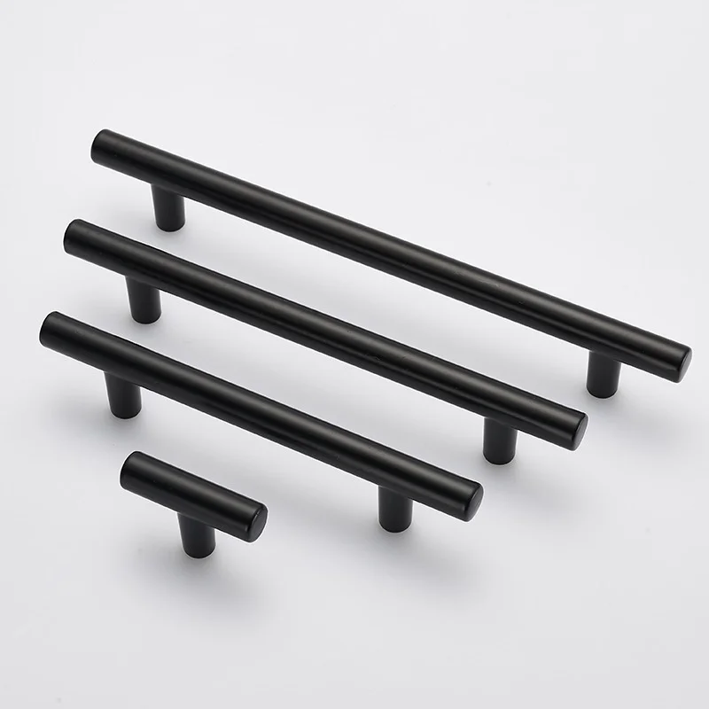 

Matt Black square Handle Stainless Steel Cabinet handle Kitchen Door Knob Furniture Drawer Pull 2"~24"