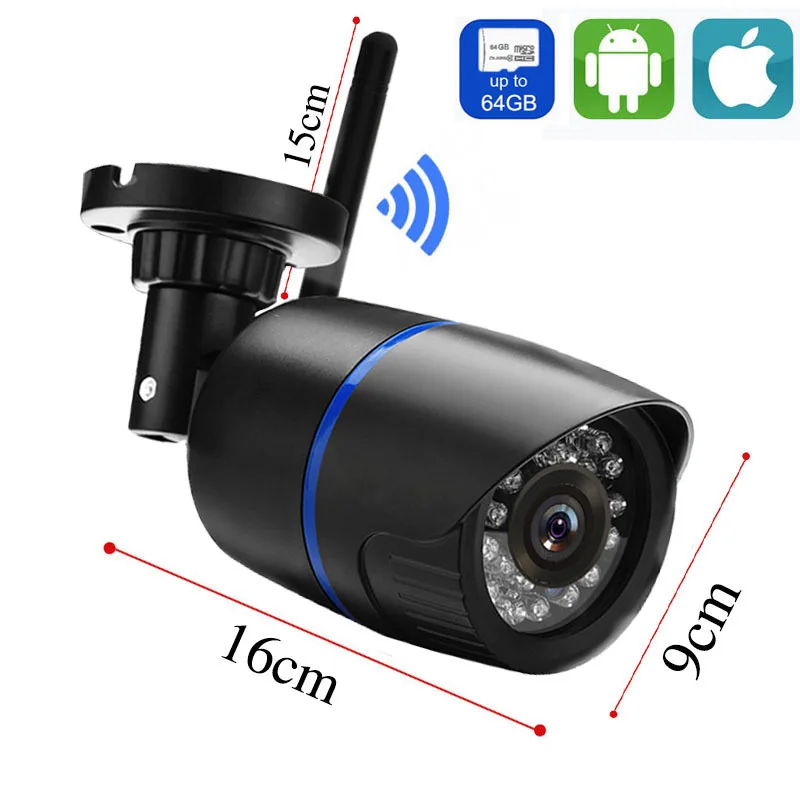 1080P 960P 720P Wi Fi IP камера беспроводная P2P цилиндрическая наружная видеонаблюдения со