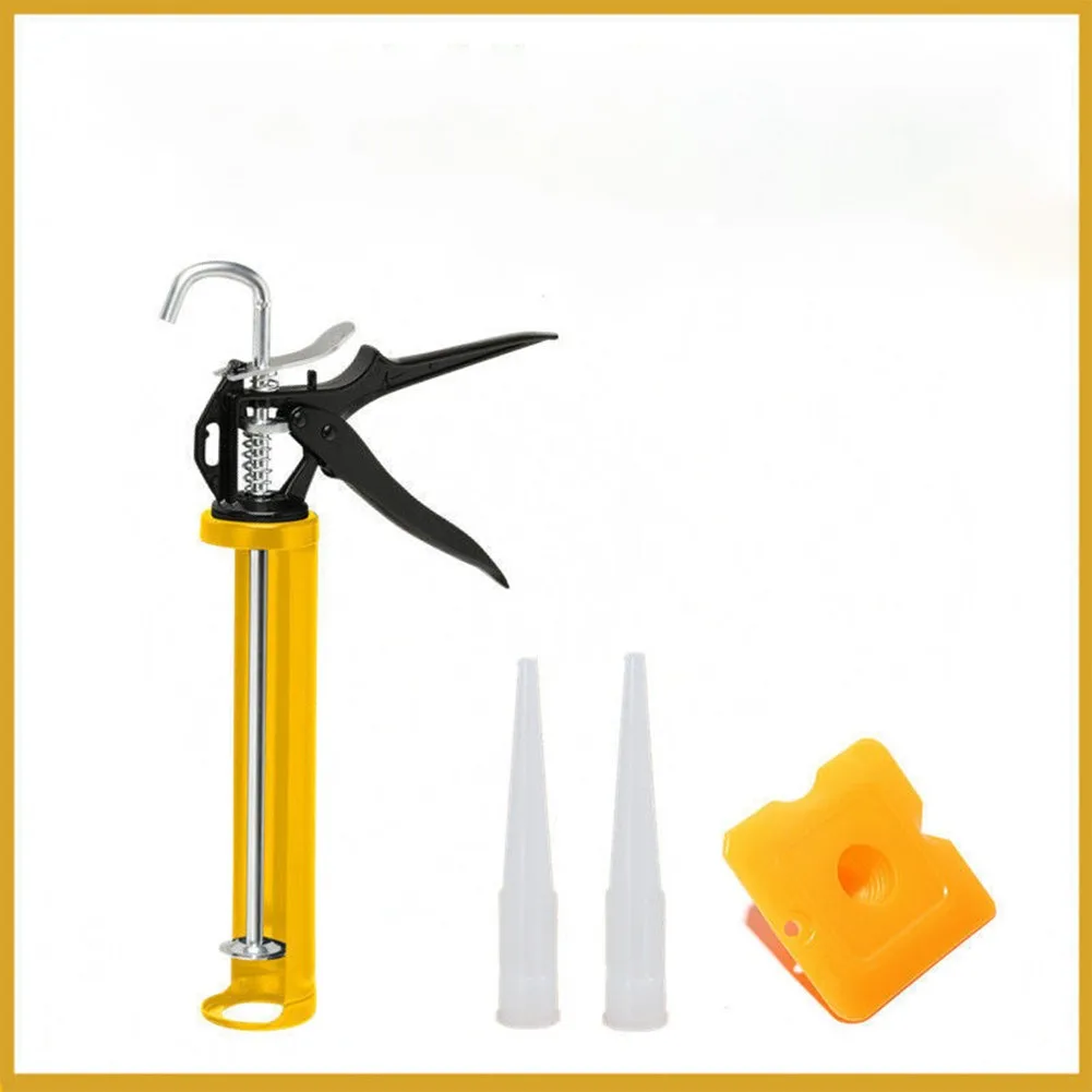 

360° Rotation Manual Caulking Gun 9 Inch Rotating Glass Silicone Glue Spears Seals For Doors Construction Tools