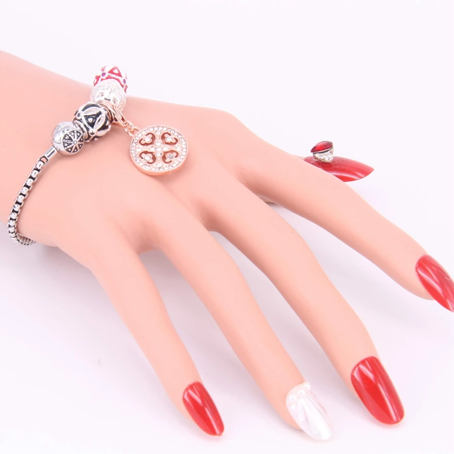 Треугольный браслет Hemiston TS DIY с подвеской из розового золота в стиле Rebel Heart для