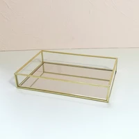 gold ho shaped mirror decorative storage tray display trays for makeup plate kitchen cosmetics necklace bracelet