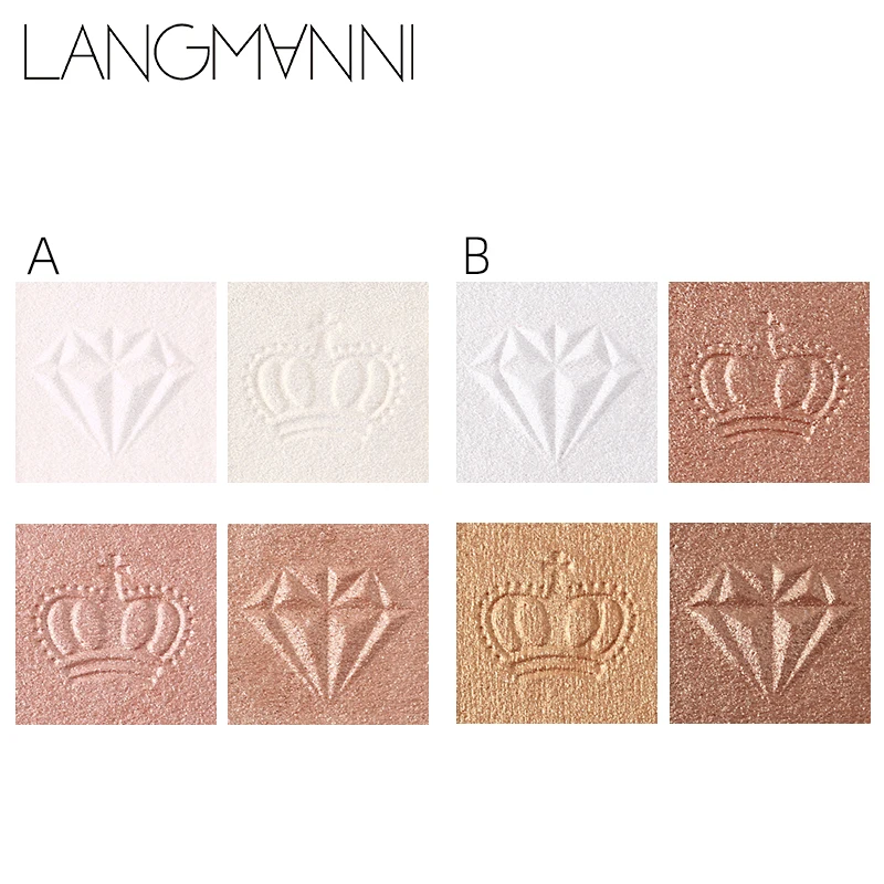 4 цвета хайлайтер палитра Макияж порошок светящийся набор осветитель макияж