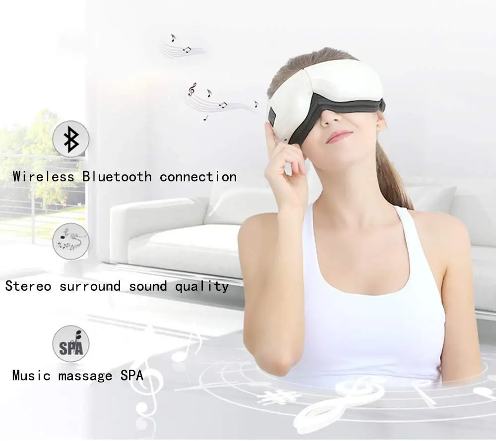 Смарт-синий зуб музыка глаз маска для массажа Беспроводной воздуха Давление