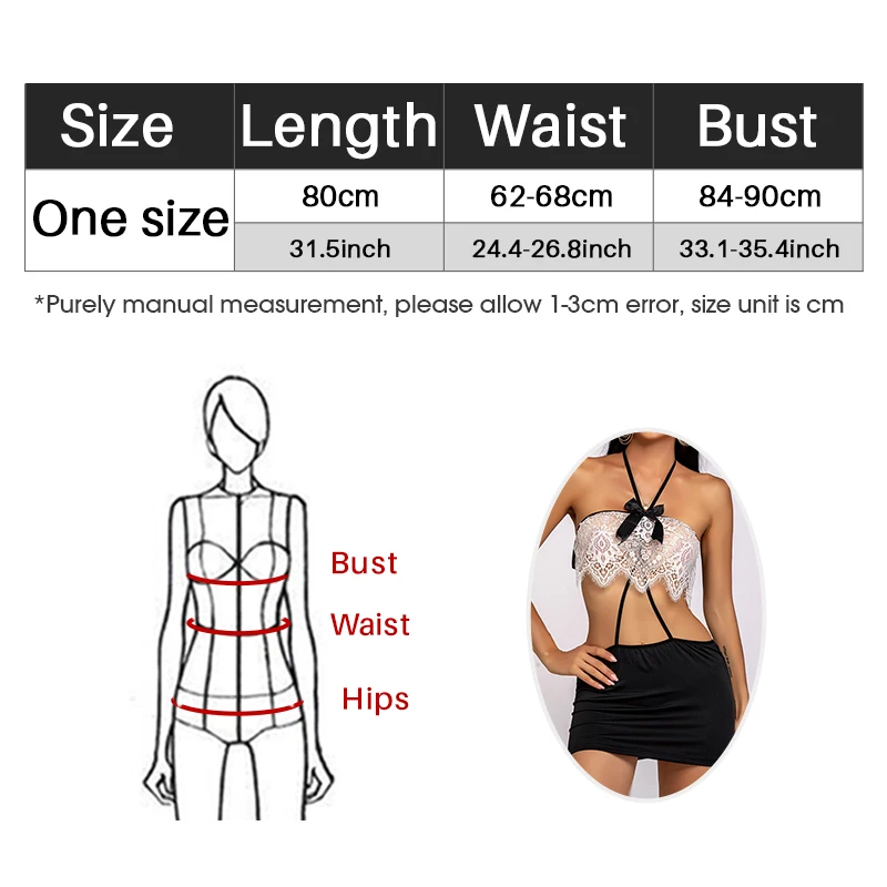 

Women Sexy Lingerie Bow Lace Transparent Dress Underwear Sleepwear Hollow Babydoll Chemises Porno Exotic Apparel Sexy Costume