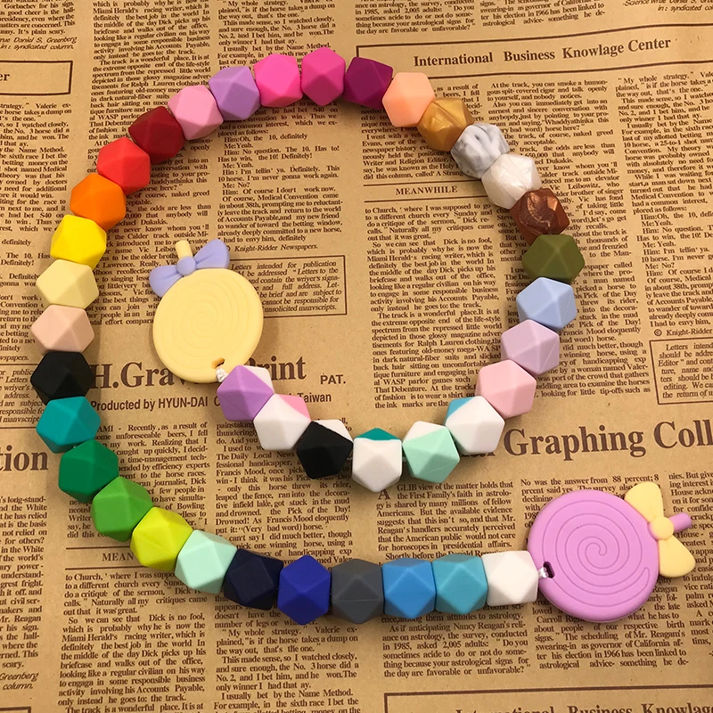 Cuentas de silicona para mordedores, 17mm, geom&eacute;tricas/hexagonales, joyer&iacute;a para masticar, collar/pulsera, mordedor para beb&eacute;, 10 piezas-1