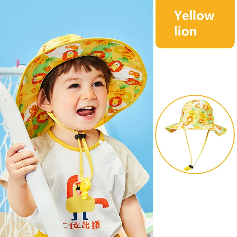 

2021 New Summer Kids Bucket Hat UV Protection Boys Cap Children Panama Outdoor Beach Girls Sun Hat Cartoon Infant Fisherman Cap
