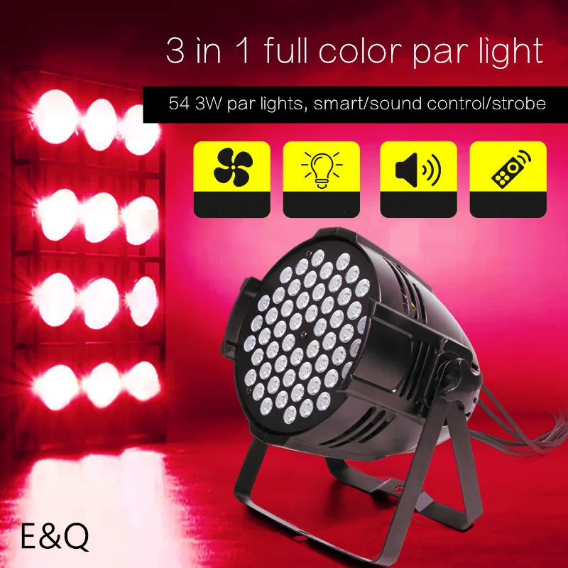 LED stage light 54x3W RGB/RGBW 3 in 1 par light party disco show wedding party 162W spotlight DMXDJ light scene