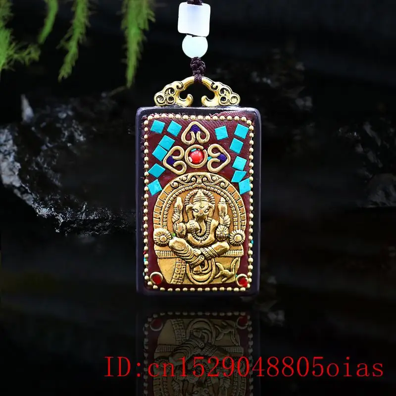 Sandalwood Elephant God Pendant Necklace Collectibles Black Jewelry Natural Gifts Charm Carved Amulet Fashion Chinese | Украшения и