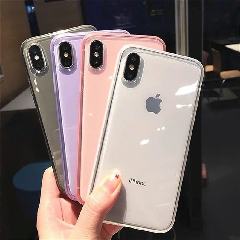 Мягкий чехол из ТПУ для iPhone 6, 6 S, 7, 8 Plus, 11 Pro, XS Max, XR, X 10, роскошная цветная прозрачная рамка, силиконовый чехол для iPhone 7 Plus