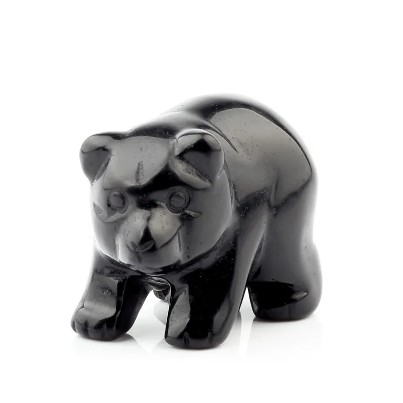 Натуральный зеленый авантюрин камень Вырезка милые медведи хрустальные