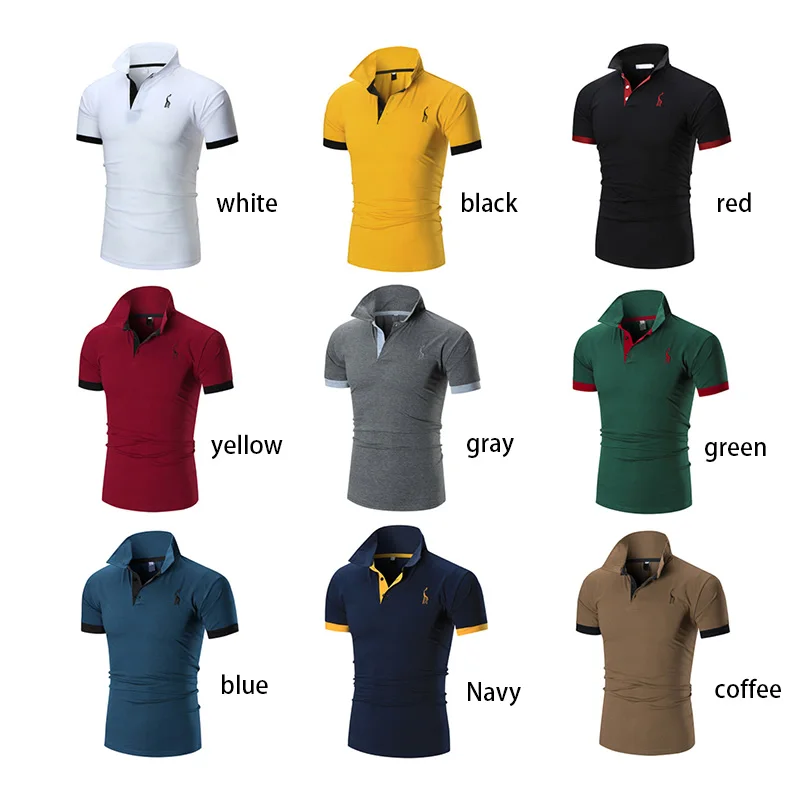 

3 sets of summer men's short-sleeved casual cotton Polo shirt half-sleeved slim solid color shirt with collar to lead cl