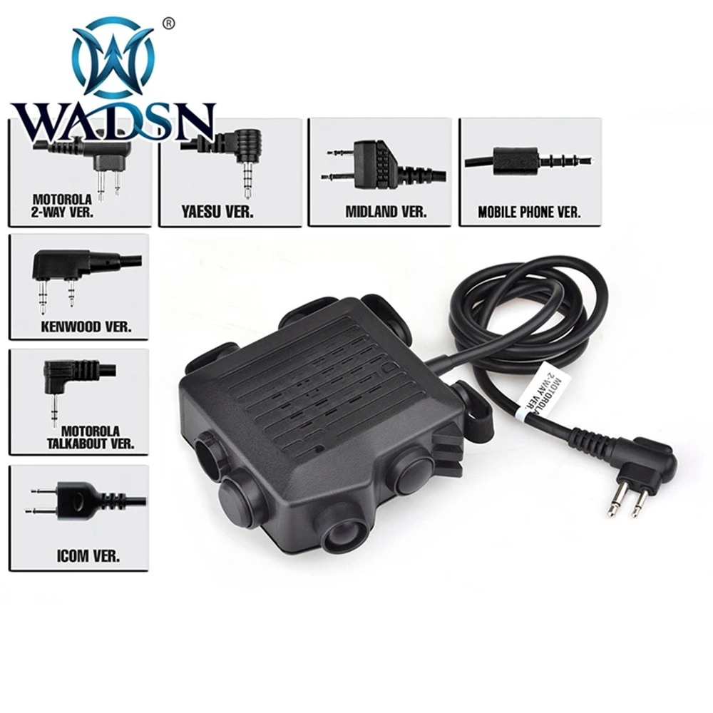 Тактические наушники WADSN для охоты и страйкбола CT5 PTT вкладыши KENWOOD IPSC ptt Z133