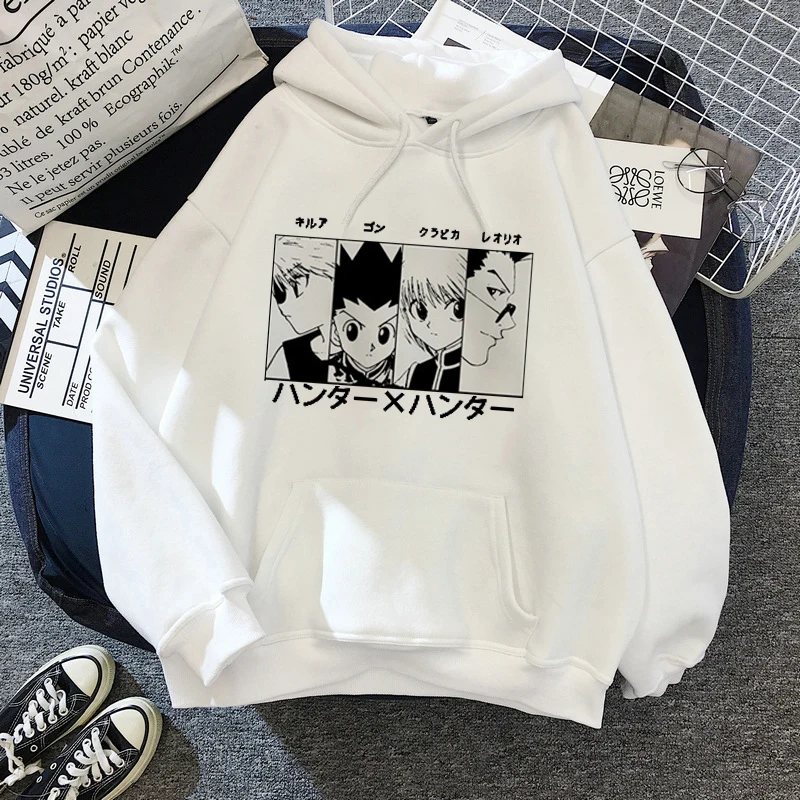 Японские Аниме толстовки Hunter X Мужские Женские пуловеры свитшоты Killua Zoldyck Hisoka 90-х