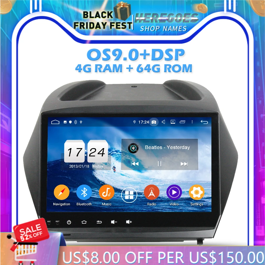 IPS DSP Android 10 0 4 Гб Оперативная память 64 Встроенная 8 CORE dvd-плеер для автомобиля Wi-Fi