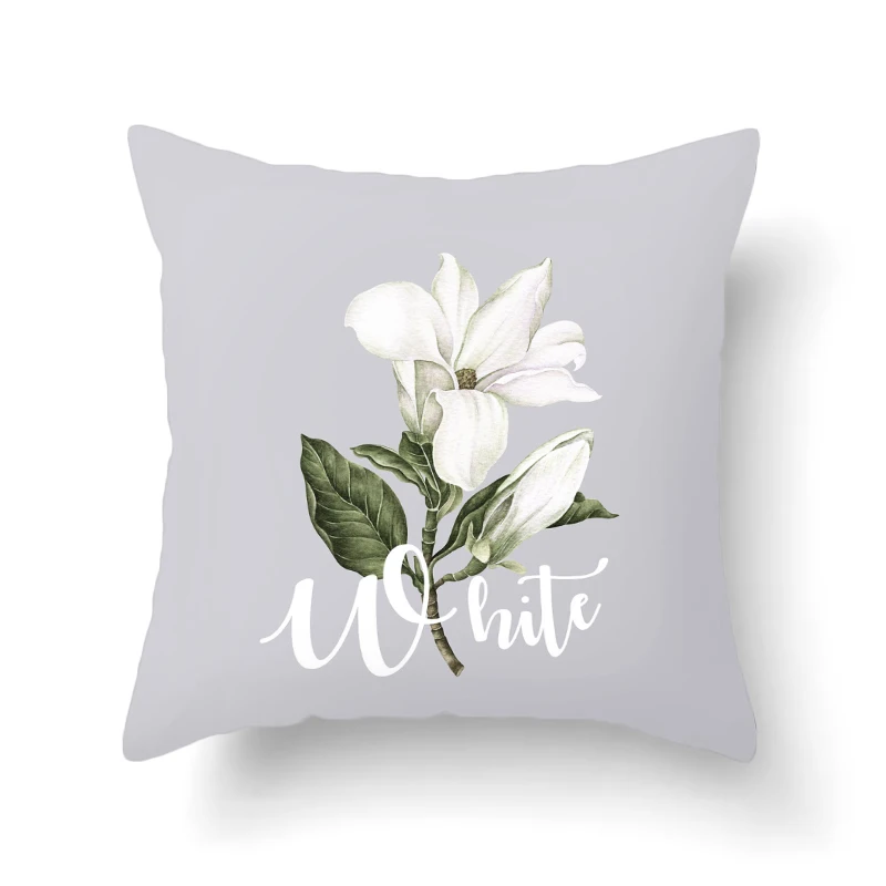 Наволочка для подушки с белым цветочным принтом декоративная подушка дома
