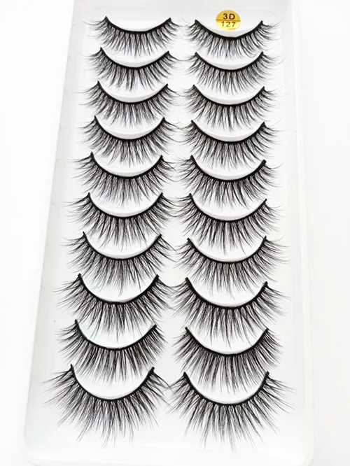 QUXINHAO оптовая продажа 10 пар ресниц норковые ресницы плотные Многослойные