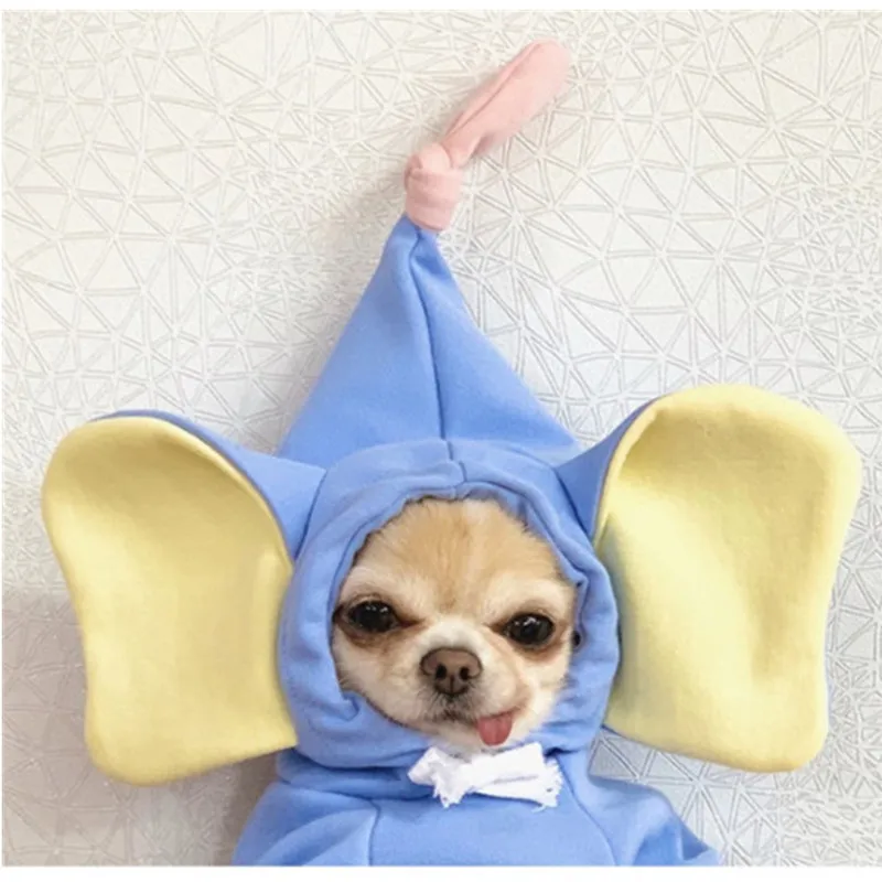 Толстовки с капюшоном для домашних питомцев изображением слона из мультфильма