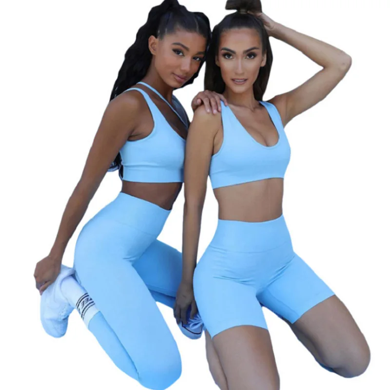 

The spot!Europe and the United States hot style pants, sports fitness yoga sets of inclined shoulder shockproof jogging suit
