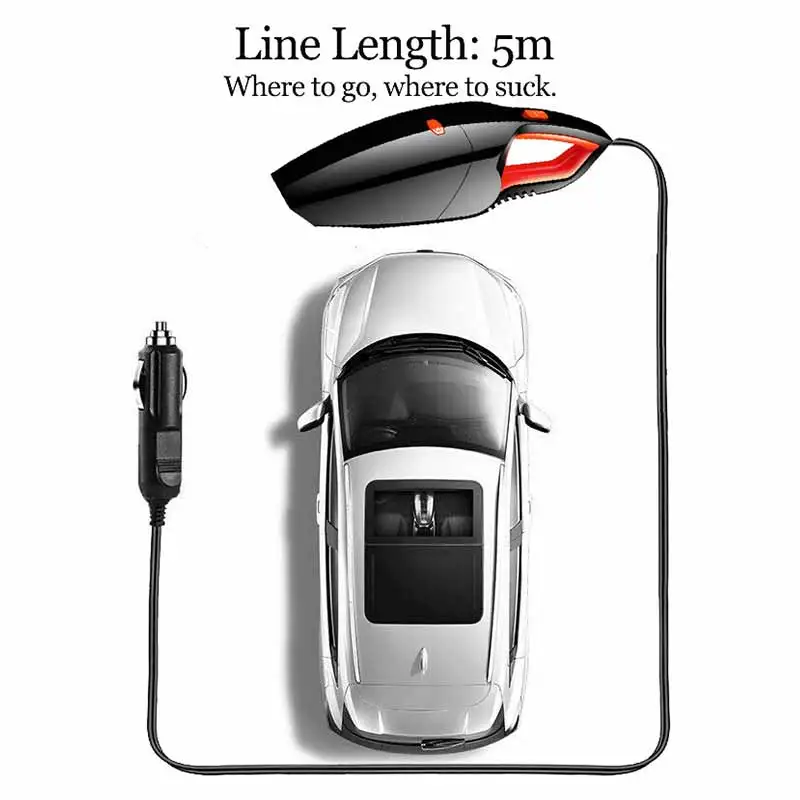 Портативный автомобильный пылесос 12 В двойного назначения для сухой и влажной