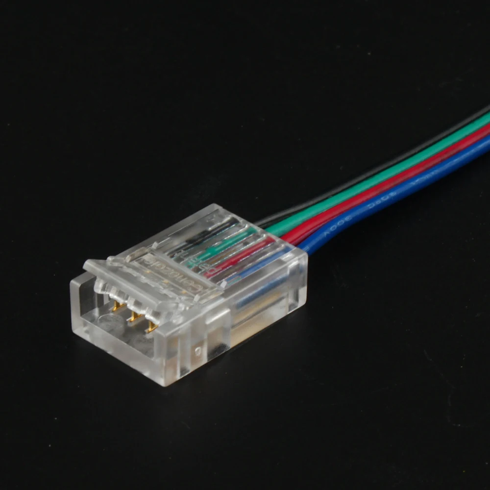 

5PCS 4PIN LED Strip Light PCB Connector Adapter 10mm Wide 3528 2835 5630 SMD RGB LED Flex Strip Lights