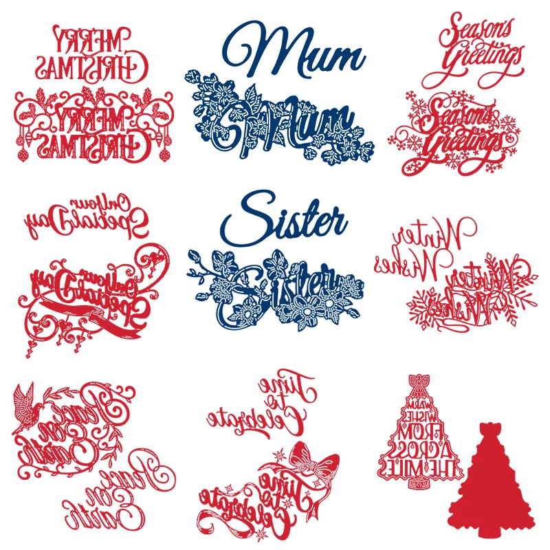 

Layered Flower Word Letter Collection Metal Cutting Dies Stencil For Diy Scrapbooking Cards Crafts Emobossing Decor New 2019