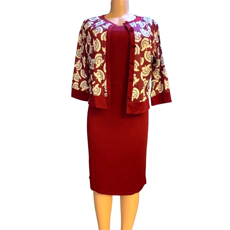 2019 летний и осенний модный стиль африканская Женская Печать размера плюс платье