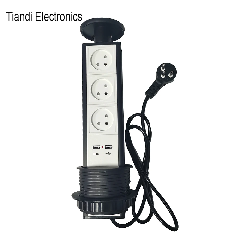 tower multifunction socket 3 digit israeli standard jack pull out outlet for kitchen office table and cabinet with usb charging free global shipping
