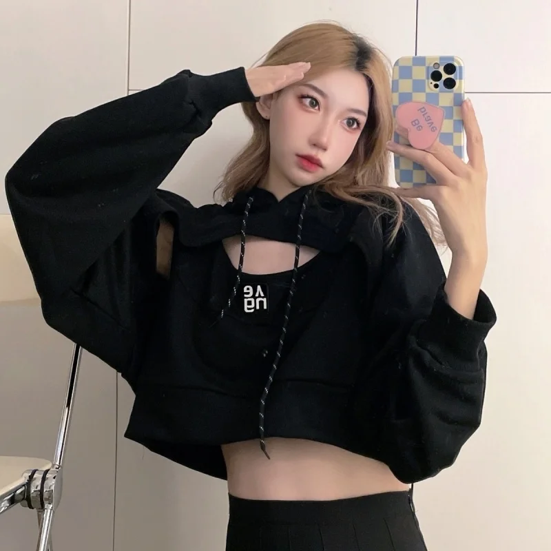 

Реальный снимок, экономный тонкий свитер, женский короткий свитер с капюшоном