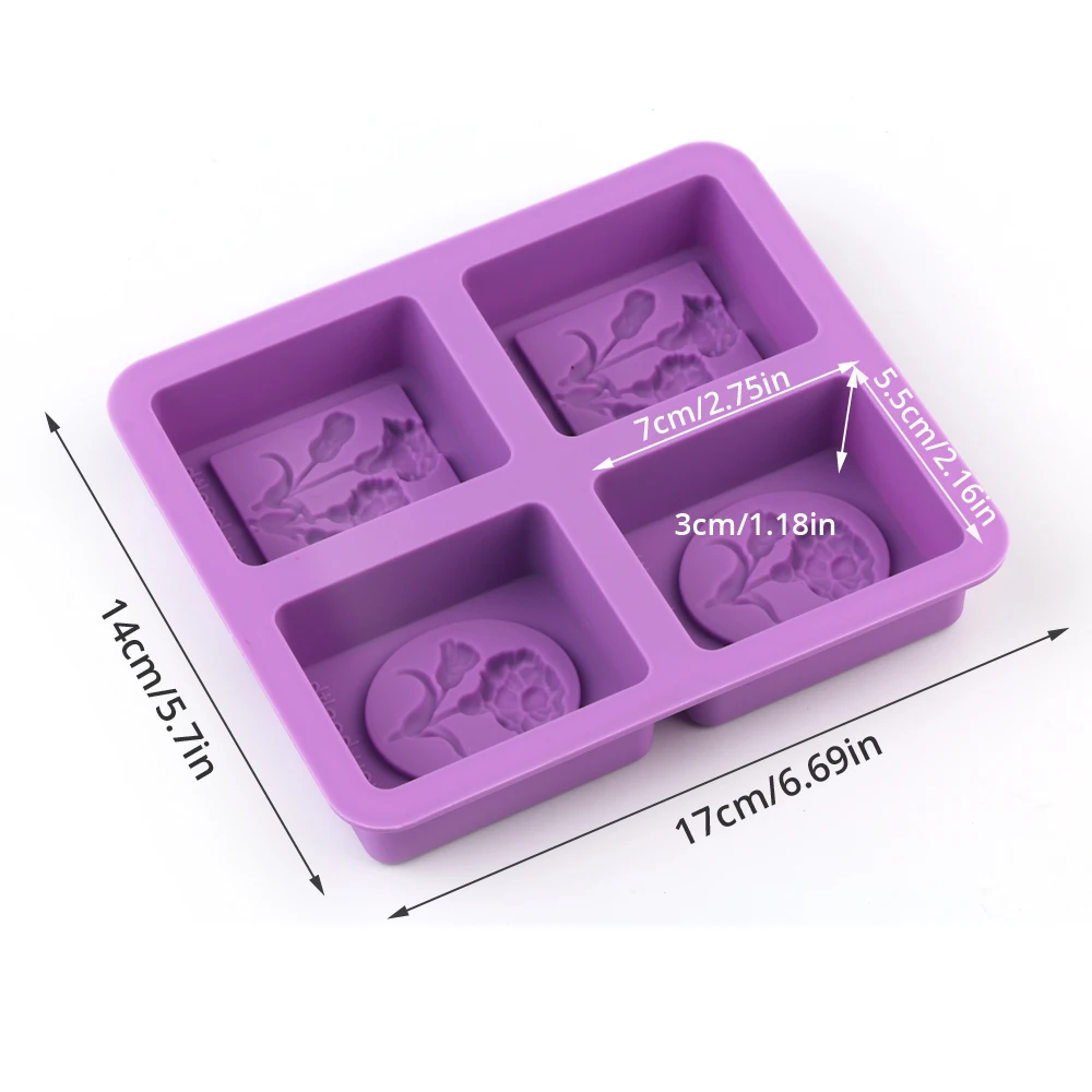 Силиконовая форма для мыла ручной работы прямоугольные формы в виде цветов