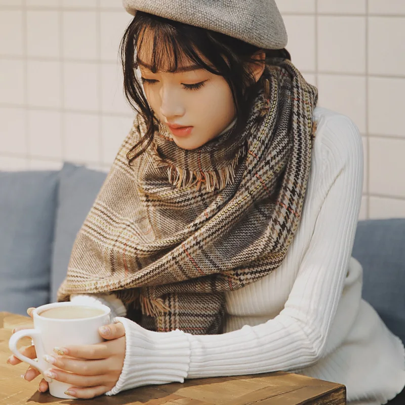 Модный шарф для мужчин и женщин шарфы в клетку зимние Bufandas клетчатые мужские