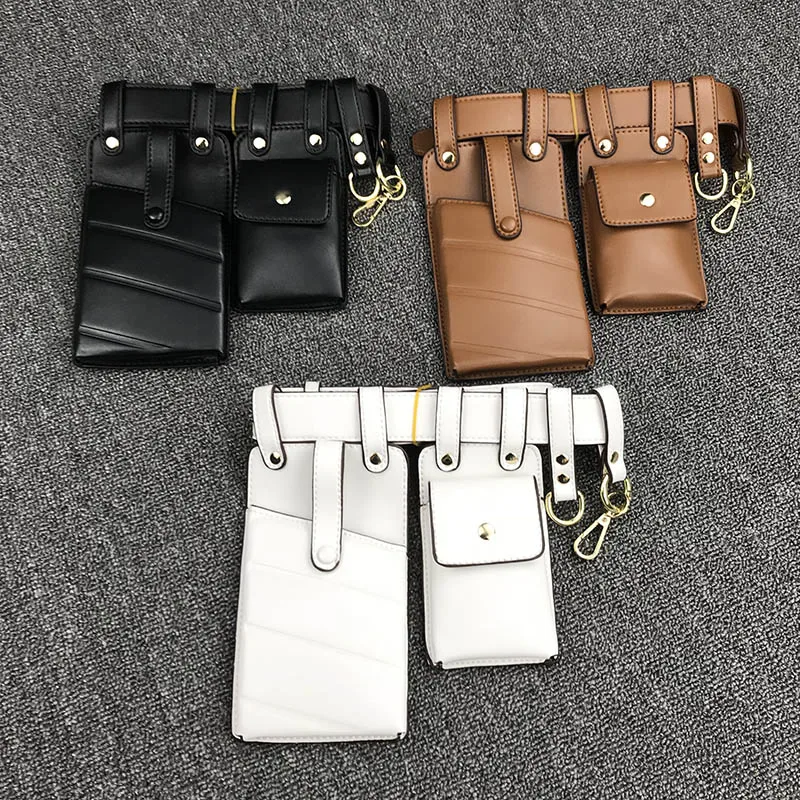 New Women Waist Bag Leather Waist Belt Bag Crossbody Chest Bags Girl Fanny Pack Small Phone Pack shoulder Strap Packs Female