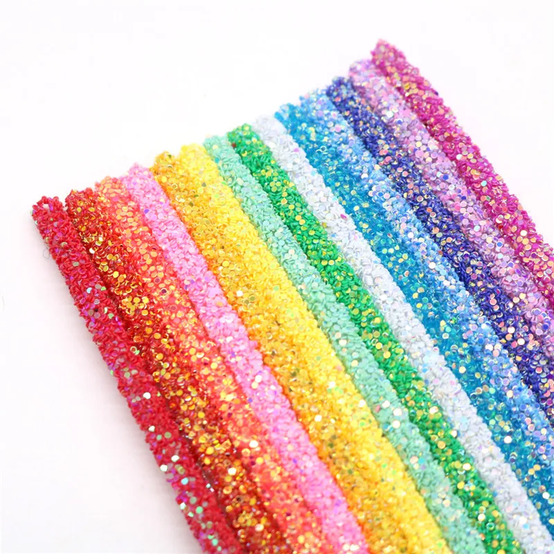 

Resin 10yards 6mm Glitter Rhinestones Sequins Trimmings Soft Tube Cord Rope Strings DIY Garment Shoes Party Decoration Wedding