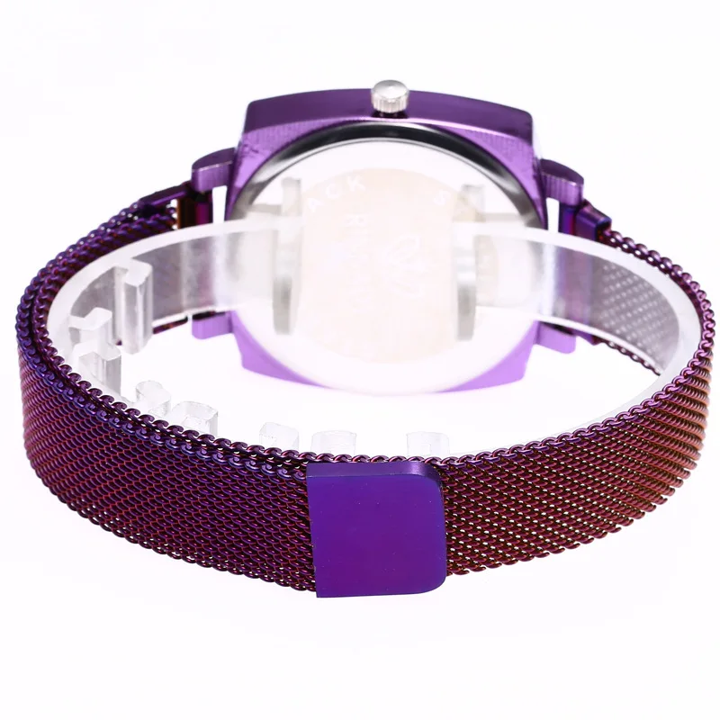 

2020 New For Hot Joom Web Celebrity In Same Woman Contracted Disc Set Auger Wrist Magnetic Steel Mesh Belt Buckle Square Watch