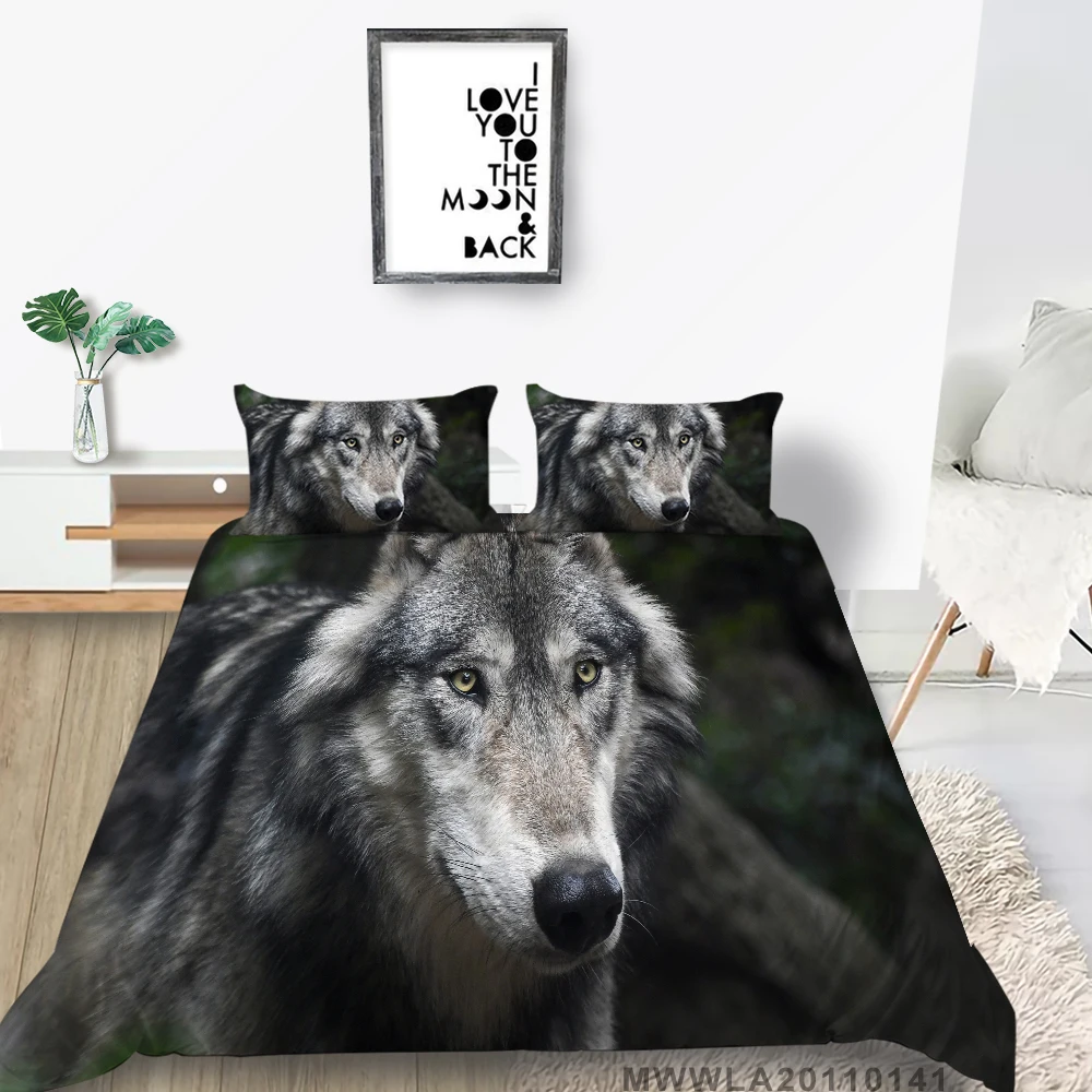 

3D Wolf Bedding Sets Nature Simple New Design Duvet Cover For Man Double King Queen Twin Full Single Soft Cool Bed Set