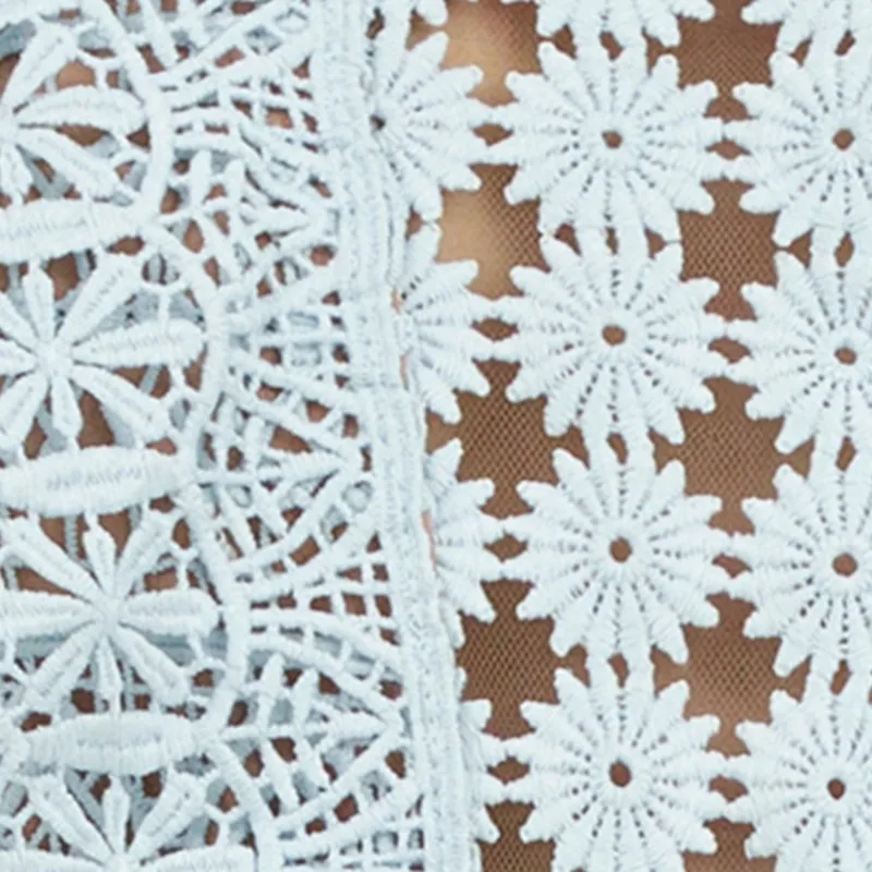 

HStar Summer Women's Dresses O Neck Short Sleeve High Waist Hollow Out Lace Dress Female Elegant 2020 Summer